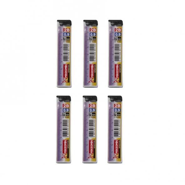 Min 0.9 Mm Cetvelli Kalem Ucu 75 Mm Mikro Uç 6 Adet ürün görseli 1