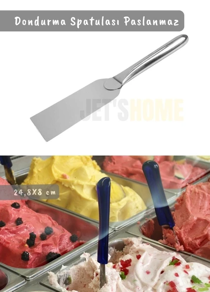 Dondurma Spatulası Paslanmaz Çelik Spatula Dondurma Kazıyıcı No: 2 24,8X8 cm ürün görseli 1