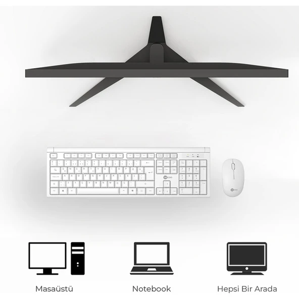 Lecoo Kw200 Kablosuz Klavye & Mouse Set Beyaz - Resim 2