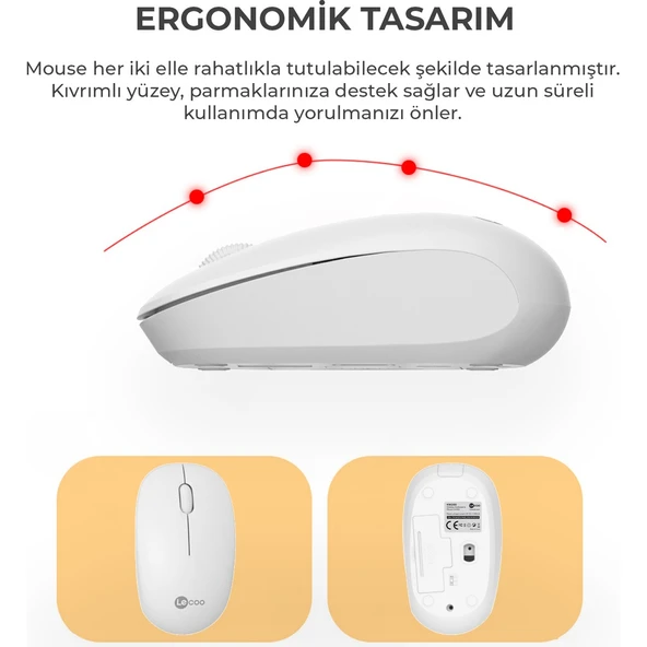 Lecoo Kw200 Kablosuz Klavye & Mouse Set Beyaz - Resim 3