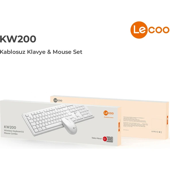 Lecoo Kw200 Kablosuz Klavye & Mouse Set Beyaz - Resim 8