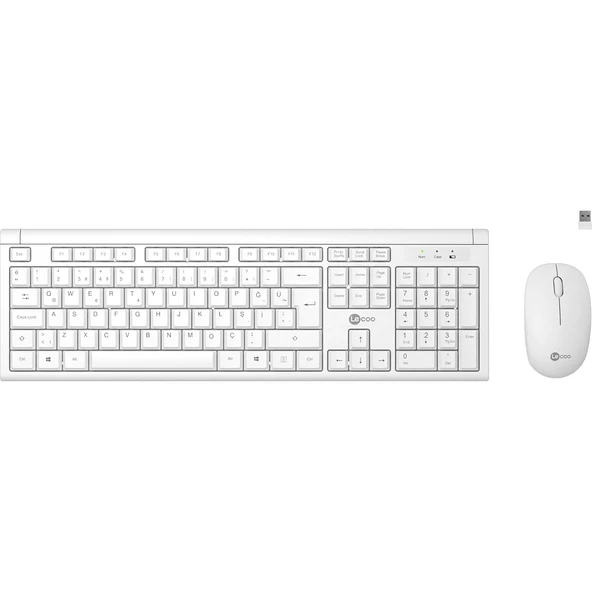 Lecoo Kw200 Kablosuz Klavye & Mouse Set Beyaz ürün görseli 1