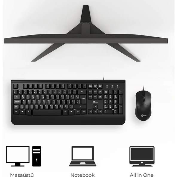 Lecoo Cm105 Siyah Kablolu Mouse & Klavye Set - Resim 2