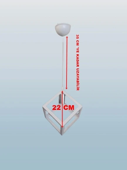 DMR Küp Çember Tekli Avize E-27 Beyaz - Resim 2