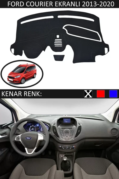 Torpido Koruma Halısı Siyah Kenar Renk Siyah Ford Courier Ekranlı 2013-2020 ile Uyumlu ürün görseli 1