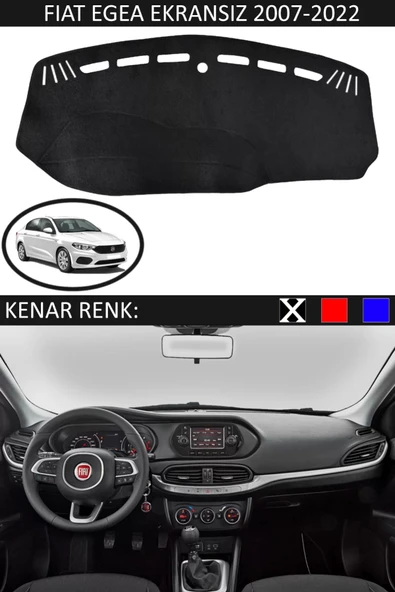 Torpido Koruma Halısı Siyah Kenar Renk Siyah Fiat Egea Ekransız 2007-2022 ile Uyumlu ürün görseli 1
