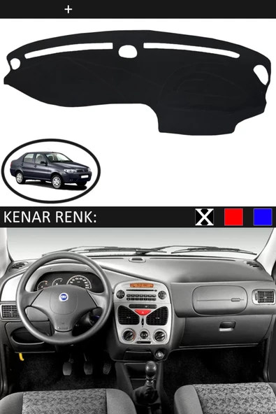 Torpido Koruma Halısı Siyah Kenar Renk Siyah Fiat Siena 2000-2005 ile Uyumlu ürün görseli 1