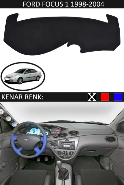 Torpido Koruma Halısı Siyah Kenar Renk Siyah Ford Focus 1 1998-2004 ile Uyumlu ürün görseli 1