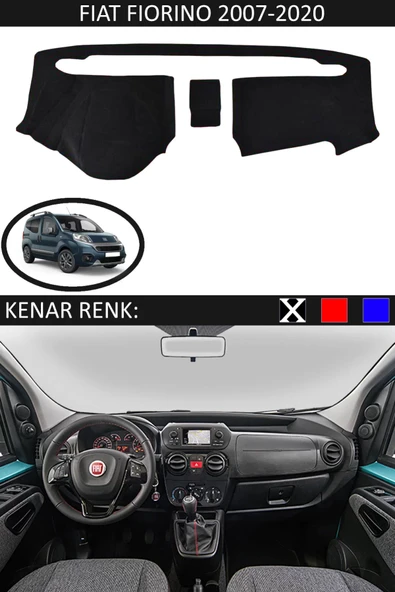 Torpido Koruma Halısı Siyah Kenar Renk Siyah Fiat Fiorino 2007-2020 ile Uyumlu ürün görseli 1