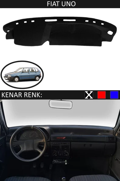 Torpido Koruma Halısı Siyah Kenar Renk Siyah Fiat Uno ile Uyumlu ürün görseli 1
