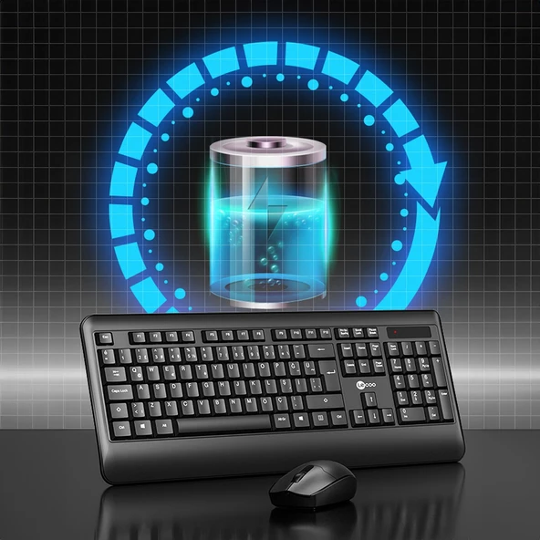 Lecoo Kw202 Kablosuz Klavye & Mouse Set Siyah - Resim 5