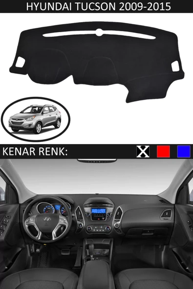 Torpido Koruma Halısı Siyah Kenar Renk Siyah Hyundai Tucson 2009-2015 ile Uyumlu ürün görseli 1