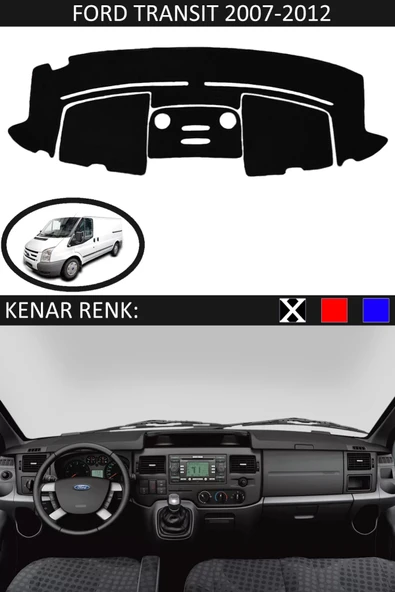 Torpido Koruma Halısı Siyah Kenar Renk Siyah Ford Transit 2007-2012 ile Uyumlu ürün görseli 1