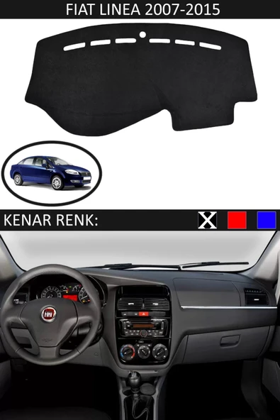 Torpido Koruma Halısı Siyah Kenar Renk Siyah Fiat Linea 2007-2015 ile Uyumlu ürün görseli 1