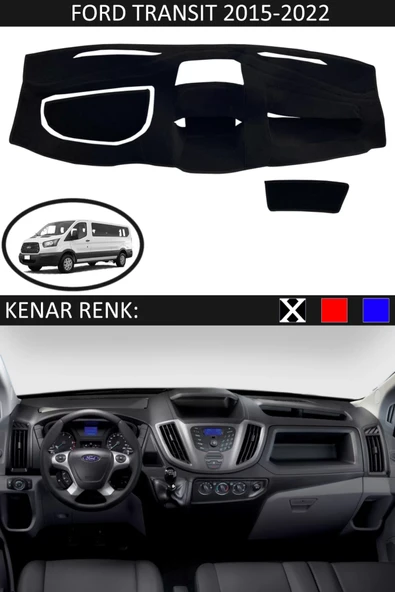 Torpido Koruma Halısı Siyah Kenar Renk Siyah Ford Transit 2015-2022 ile Uyumlu ürün görseli 1