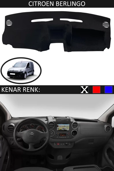 Torpido Koruma Halısı Siyah Kenar Renk Siyah Citroen Berlingo ile Uyumlu ürün görseli 1