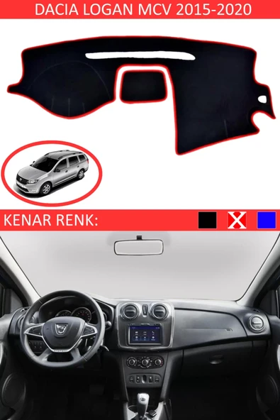 Torpido Koruma Halısı Siyah Kenar Renk Kırmızı Dacia Logan MCV 2015-2020 ile Uyumlu ürün görseli 1