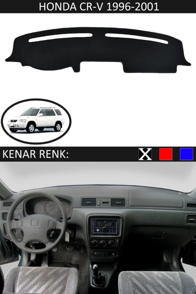 Torpido Koruma Halısı Siyah Kenar Renk Siyah Honda CR-V 1996-2001 ile Uyumlu ürün görseli 1