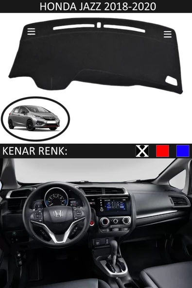 Torpido Koruma Halısı Siyah Kenar Renk Siyah Honda Jazz 2018-2020 ile Uyumlu ürün görseli 1