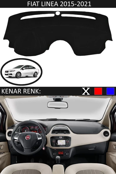 Torpido Koruma Halısı Siyah Kenar Renk Siyah Fiat Linea 2015-2020 ile Uyumlu ürün görseli 1