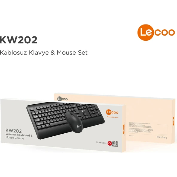 Lecoo Kw202 Kablosuz Klavye & Mouse Set Siyah - Resim 8