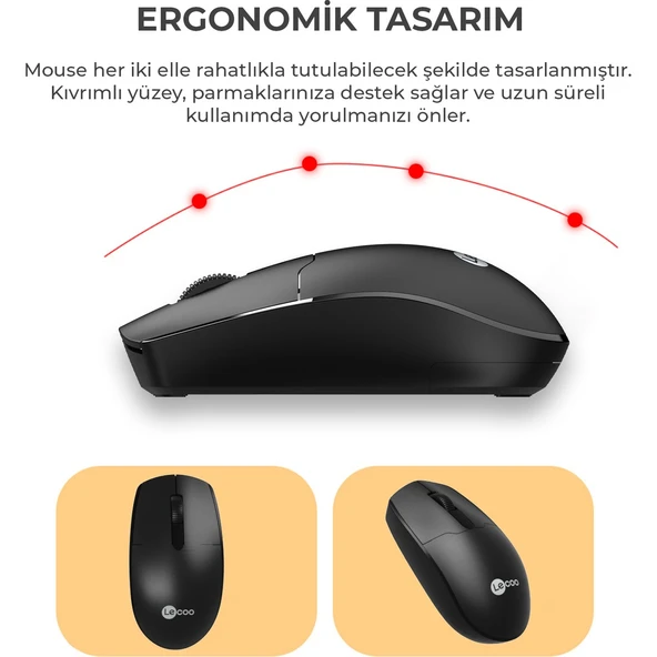 Lecoo Kw202 Kablosuz Klavye & Mouse Set Siyah - Resim 7