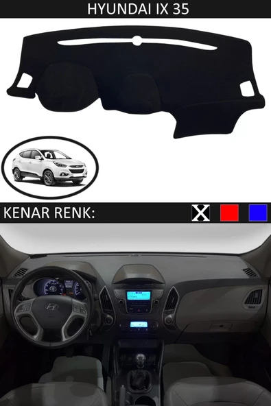 Torpido Koruma Halısı Siyah Kenar Renk Siyah Hyundai İX35 ile Uyumlu ürün görseli 1