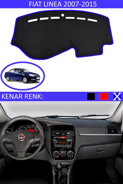 Torpido Koruma Halısı Siyah Kenar Renk Mavi Fiat Linea 2007-2015 ile Uyumlu ürün görseli 1