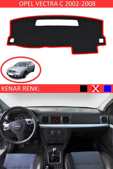 Torpido Koruma Halısı Siyah Kenar Renk Kırmızı Opel Vectra C 2002-2008 ile Uyumlu ürün görseli 1
