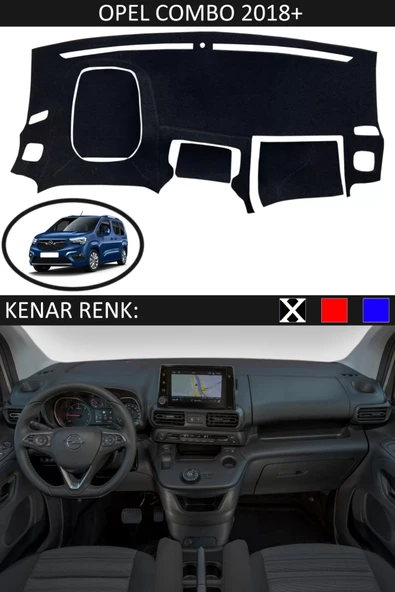 Torpido Koruma Halısı Siyah Kenar Renk Siyah Opel Combo 2018+ ile Uyumlu ürün görseli 1