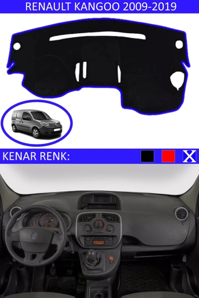 Torpido Koruma Halısı Siyah Kenar Renk Mavi Renault Kangoo 2009-2019 ile Uyumlu ürün görseli 1