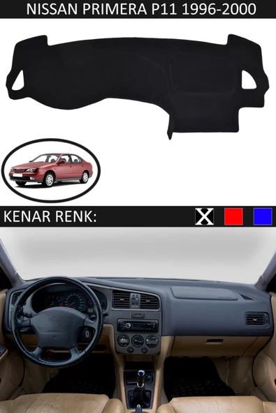 Torpido Koruma Halısı Siyah Kenar Renk Siyah Nissan Primera P11 1996-2011 ile Uyumlu ürün görseli 1