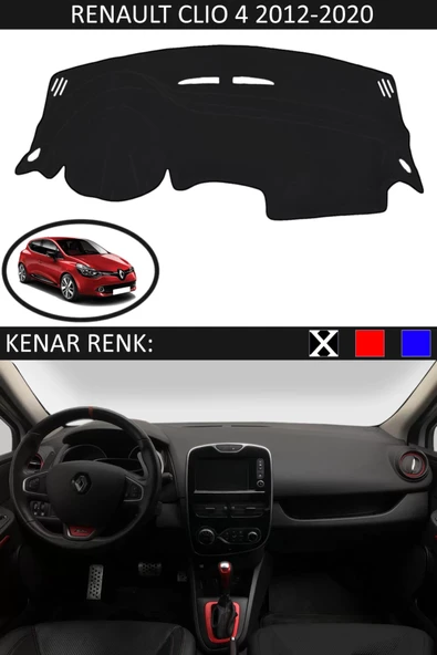 Torpido Koruma Halısı Siyah Kenar Renk Siyah Renault Clio 4 2012-2020 ile Uyumlu ürün görseli 1