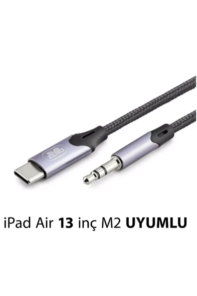 iPad Air 13 inç M2 uyumlu Metal Başlık AUX Kablo Ses Dönüştürücüsü Hasır Type-C Çeviricisi ürün görseli 1