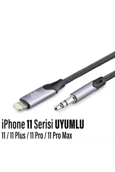 iPhone 11-PLUS-PRO-PRO MAX Uyumlu Metal Başlık AUX Ses Dönüştürücüsü Hasır Lightning Çevirici ürün görseli 1