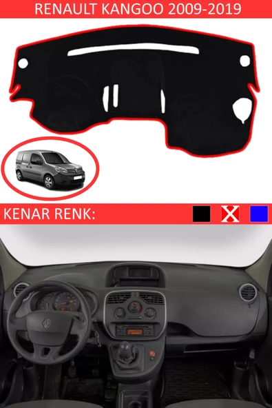 Torpido Koruma Halısı Siyah Kenar Renk Kırmızı Renault Kangoo 2009-2019 ile Uyumlu ürün görseli 1
