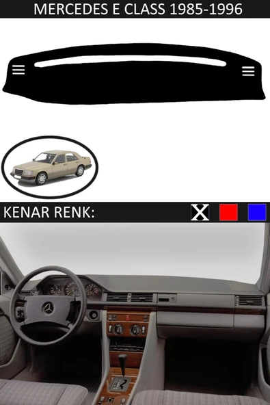 Torpido Koruma Halısı Siyah Kenar Renk Siyah Mercedes E Class 1985-1995 ile Uyumlu ürün görseli 1