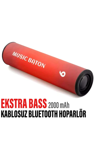 Kablosuz Silindir Bluetooth Hoparlör Speaker Ekstra Bass Ses Bombası 2000 mAh IP65 Su Geçirmez ürün görseli 1