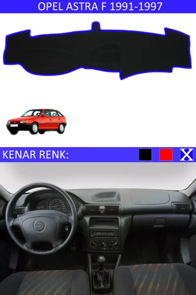 Torpido Koruma Halısı Siyah Kenar Renk Mavi Opel Astra F 1991-1997 ile Uyumlu ürün görseli 1