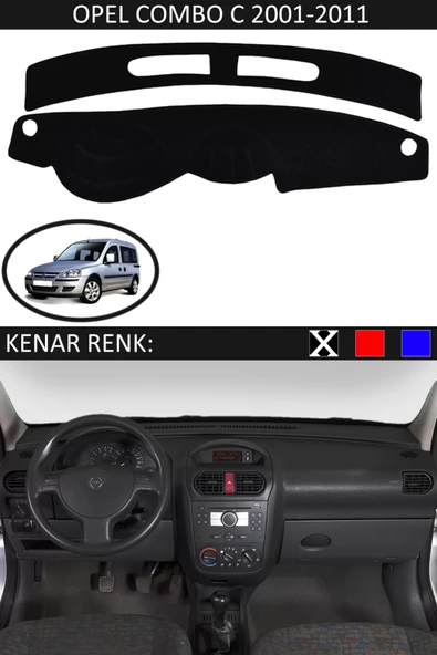 Torpido Koruma Halısı Siyah Kenar Renk Siyah Opel Combo C 2001-2011 ile Uyumlu ürün görseli 1