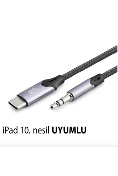 İpad 10. Nesil Uyumlu Metal Başlık AUX Kablo Ses Dönüştürücüsü Hasır Type-C Çeviricisi ürün görseli 1