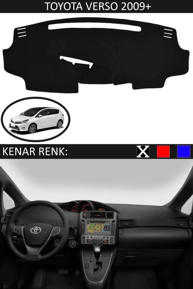 Torpido Koruma Halısı Siyah Kenar Renk Siyah Toyota Verso 2009 + ile Uyumlu ürün görseli 1