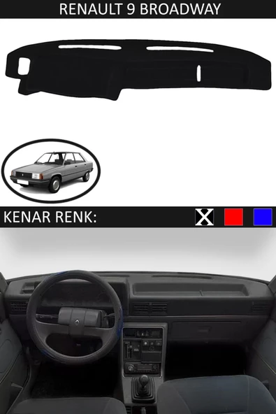 Torpido Koruma Halısı Siyah Kenar Renk Siyah Renault 9 Broadway ile Uyumlu ürün görseli 1