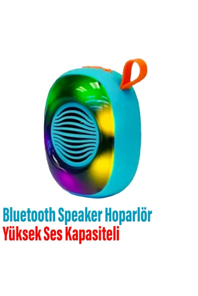 Kablosuz Bluetooth Hoparlör 5W RGB Led Işıklı Speaker Ses Bombası 1200 mAh Güçlü Ses Kalitesi ürün görseli 1