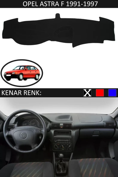 Torpido Koruma Halısı Siyah Kenar Renk Siyah Opel Astra F 1991-1997 ile Uyumlu ürün görseli 1