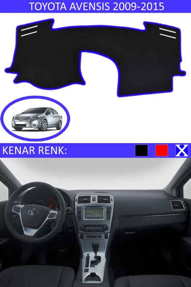 Torpido Koruma Halısı Siyah Kenar Renk Mavi Toyota Avensis 2009-2015 ile Uyumlu ürün görseli 1