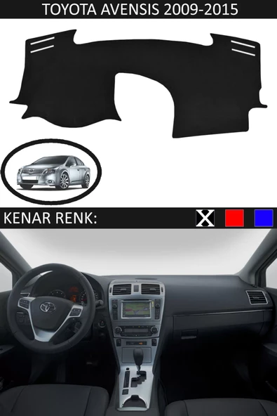 Torpido Koruma Halısı Siyah Kenar Renk Siyah Toyota Avensis 2009-2015 ile Uyumlu ürün görseli 1