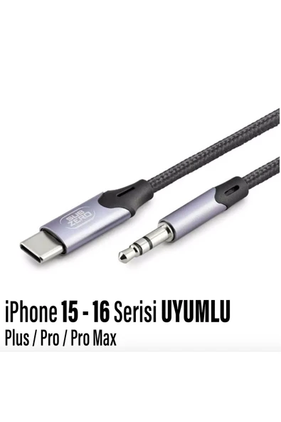 iPhone 16-16 PLUS-16 PRO-16 PRO MAX uyumlu Metak Başlık AUX Ses Dönüştürücü Hasır Type-C Çevirici ürün görseli 1