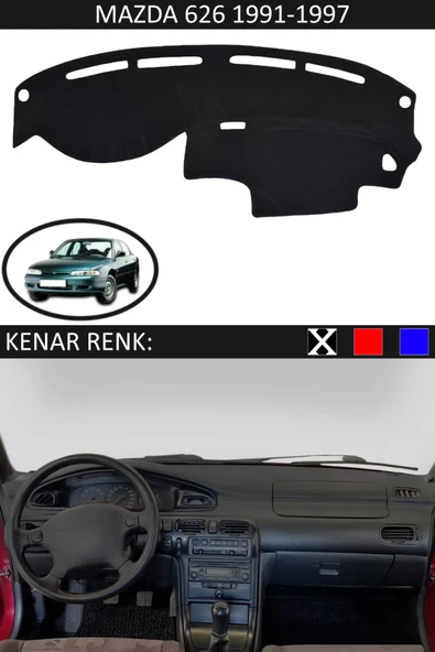 Torpido Koruma Halısı Siyah Kenar Renk Siyah Mazda 626 1991-1997 ile Uyumlu ürün görseli 1