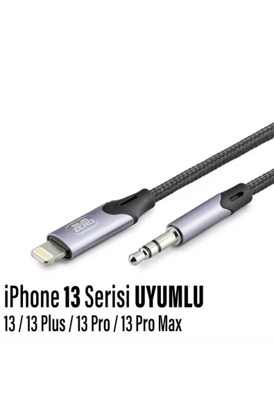 iPhone 13-PLUS-PRO-PRO MAX Uyumlu Metal Başlık AUX Ses Dönüştürücüsü Hasır Lightning Çevirici ürün görseli 1